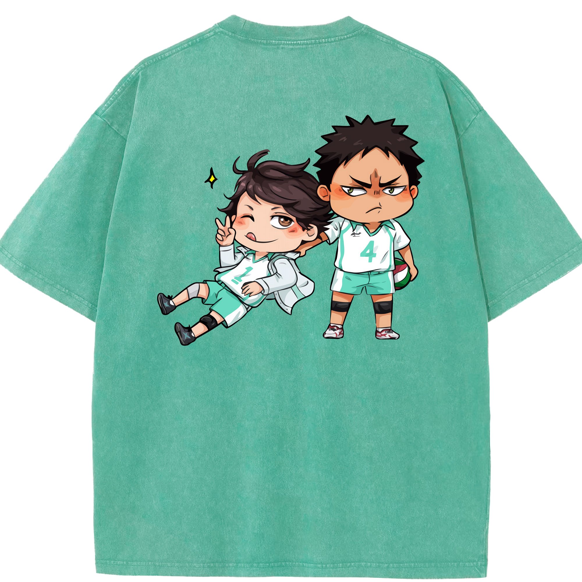 （画像用） ハイキュー!! Haikyu!! 綿100% ヴィンテージ風 半袖Tシャツ（背面プリント）